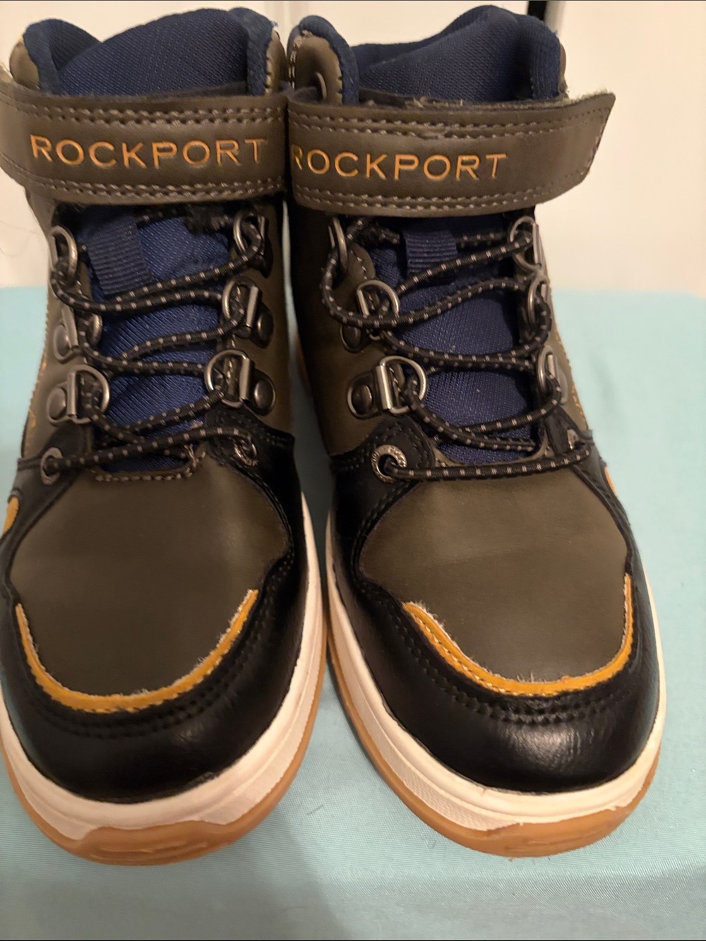 Rockport Kids Brown, Navy & Tan High-Top Boots